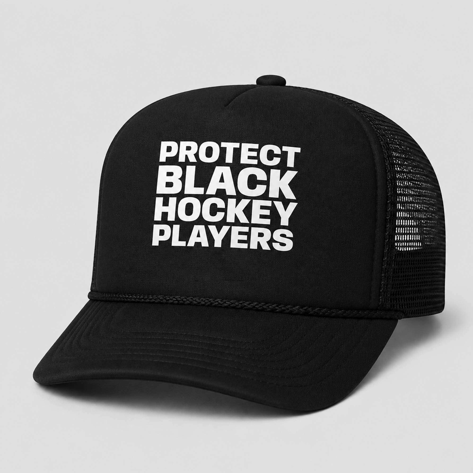 Protect Black Hockey Players Trucker Hat Best Gifts For Hockey Fansv - Merchluma