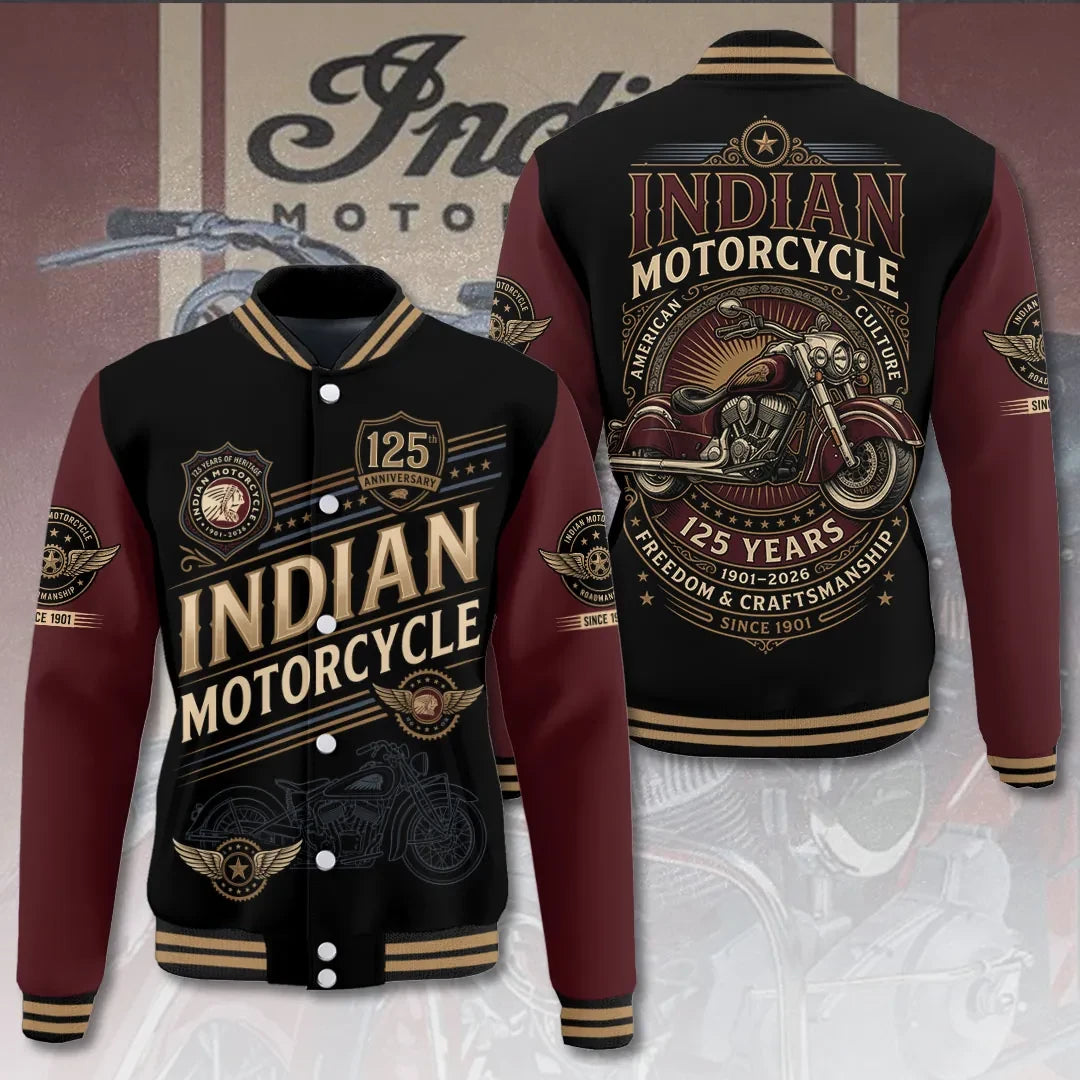 Indian Motorcycle 125th Anniversary Jacket Freedom And Craftsmanship Clothing Gift For Him - Merchluma