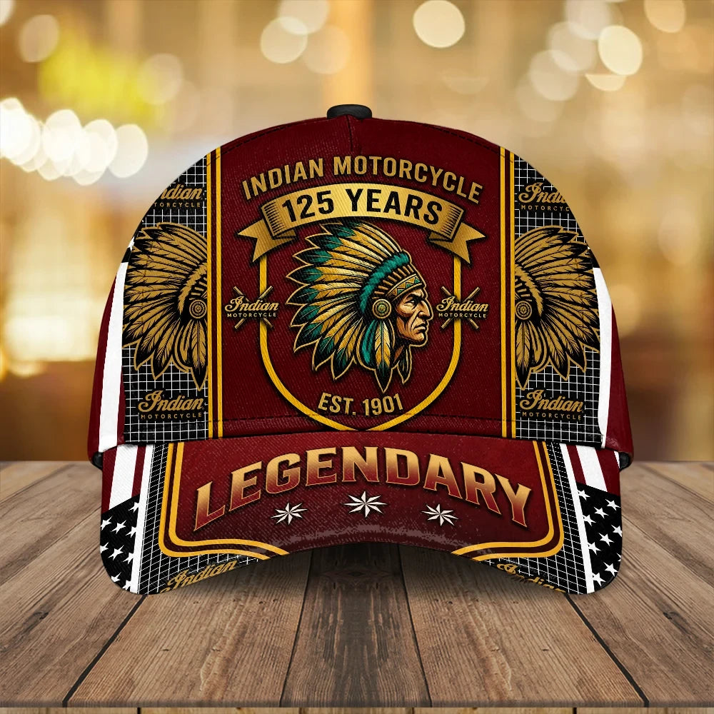 Indian Motorcycle 125th Anniversary Hat Legendary Cap Best Gift For Motorcycle Lovers - Merchluma