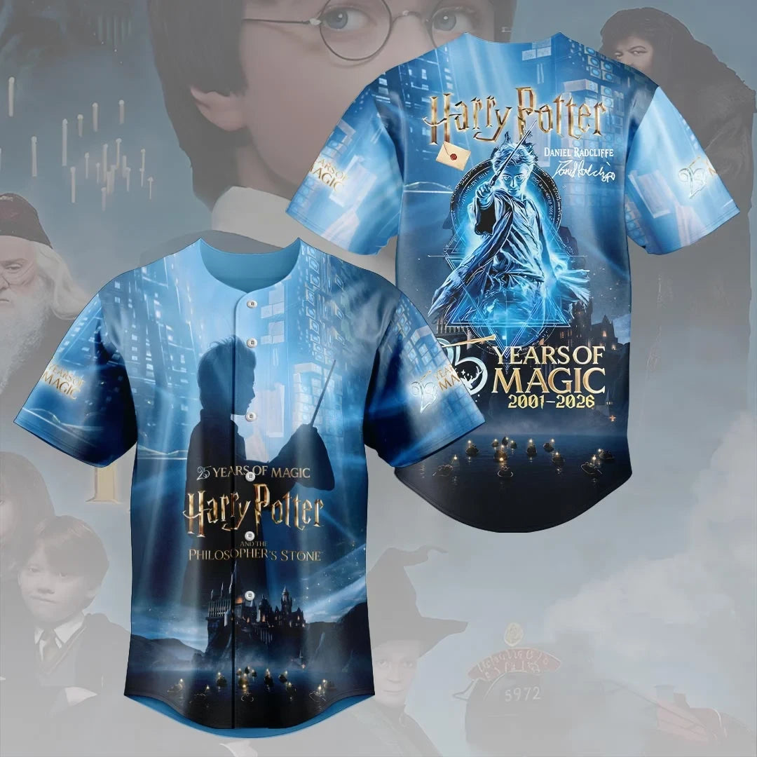 Harry Potter 25 Years Of Magic Baseball Jersey Harry Potter Merch Gift Ideas For Fantasy Fans - Merchluma