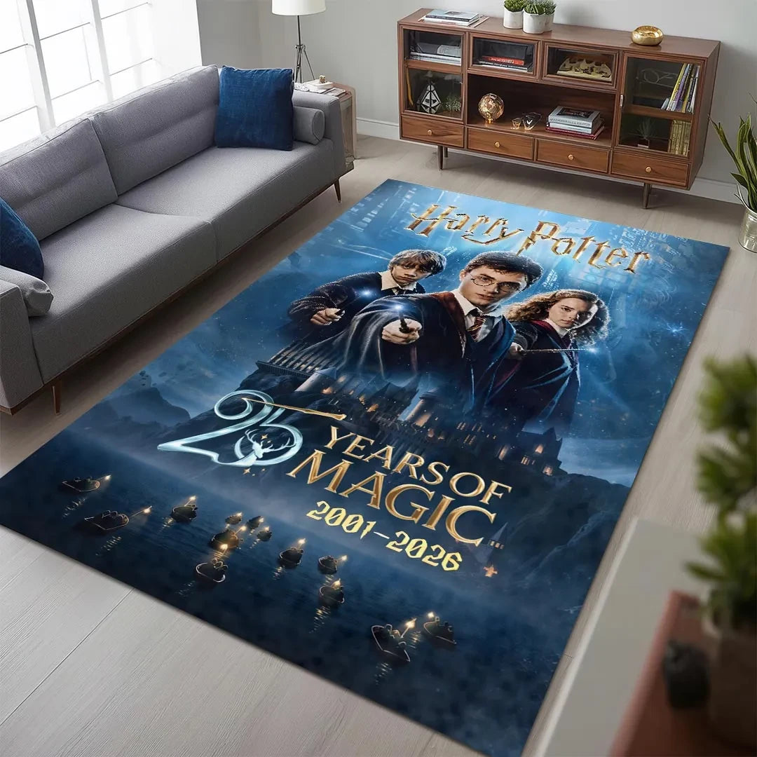 Harry Potter 25th Anniversary Area Rug Living Room Decor Harry Potter Merch Fan Gifts - Merchluma