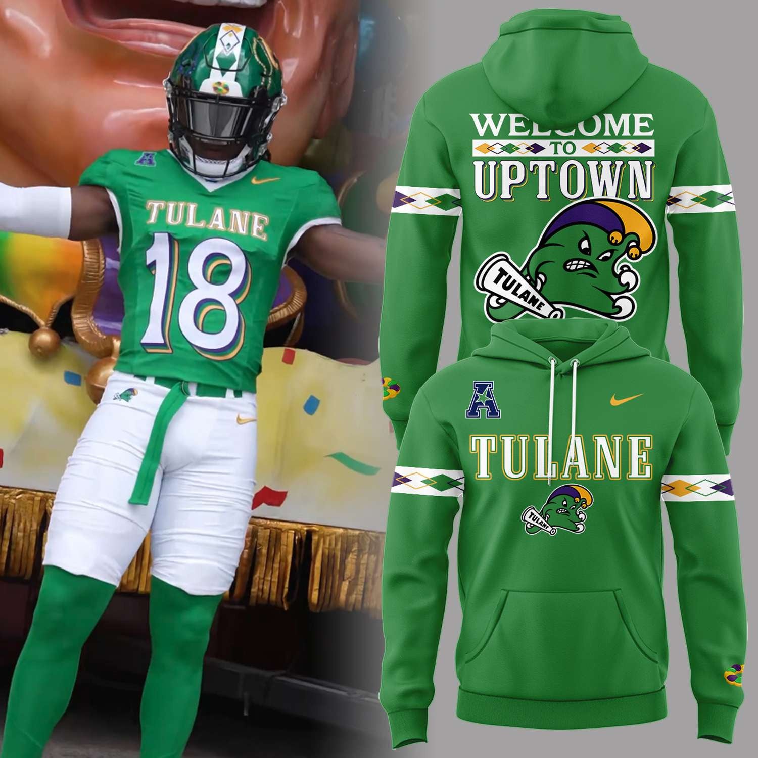 Tulane Green Wave Merch Welcome To Uptown Hoodie Presents For Football Fans - Merchluma
