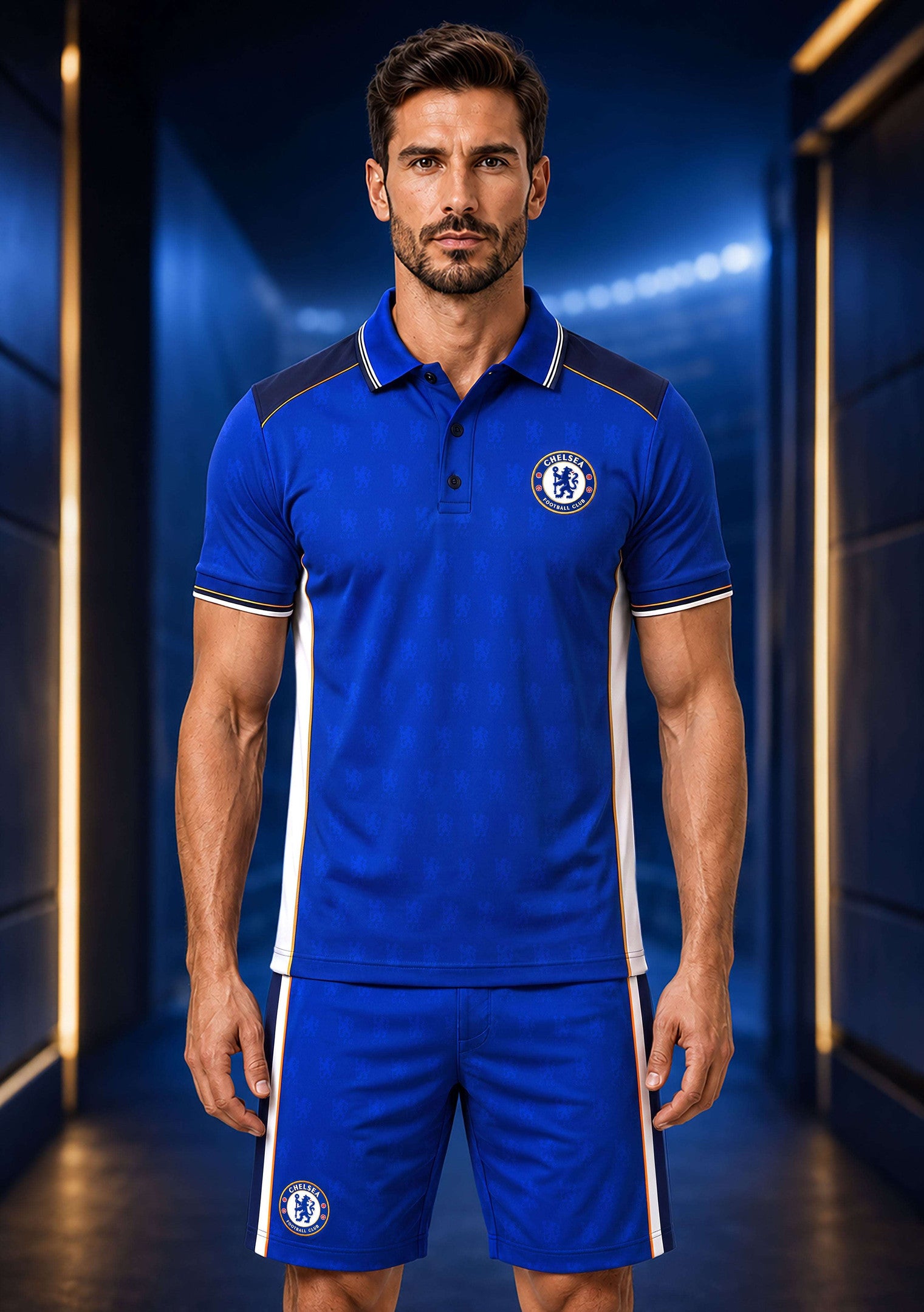Personalized Chelsea The Blue Polo Shirt And Shorts Set Chelsea FC Merch Husband Gifts - Merchluma