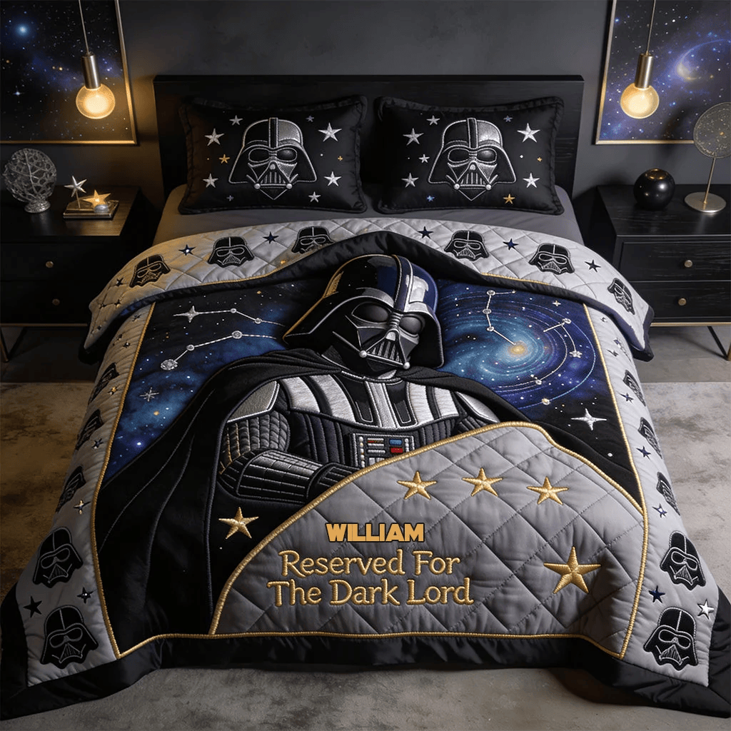 Personalized Star Wars Darth Vader Quilted Bedding Set Reserved For The Dark Lord Bed Sheet Set - Merchluma