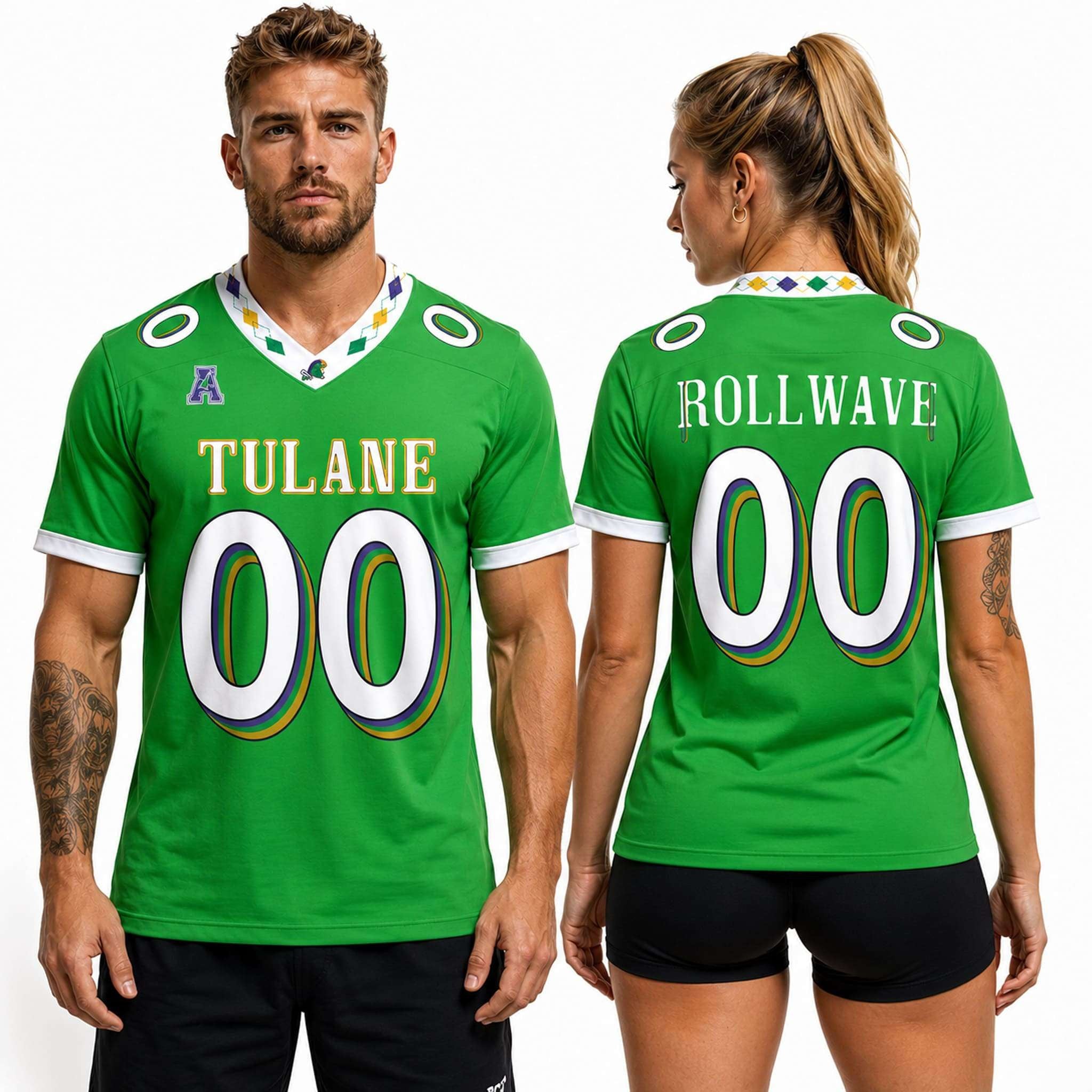 Custom 2026 Tulane Green Wave City Edition Mardi Gras Jersey Green Wave Merch Gifts For Fans - Merchluma