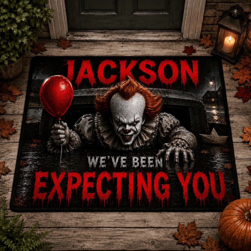 Personalized Pennywise We've Been Expecting You Doormat Creepy Legends Mat Halloween Gift - Merchluma
