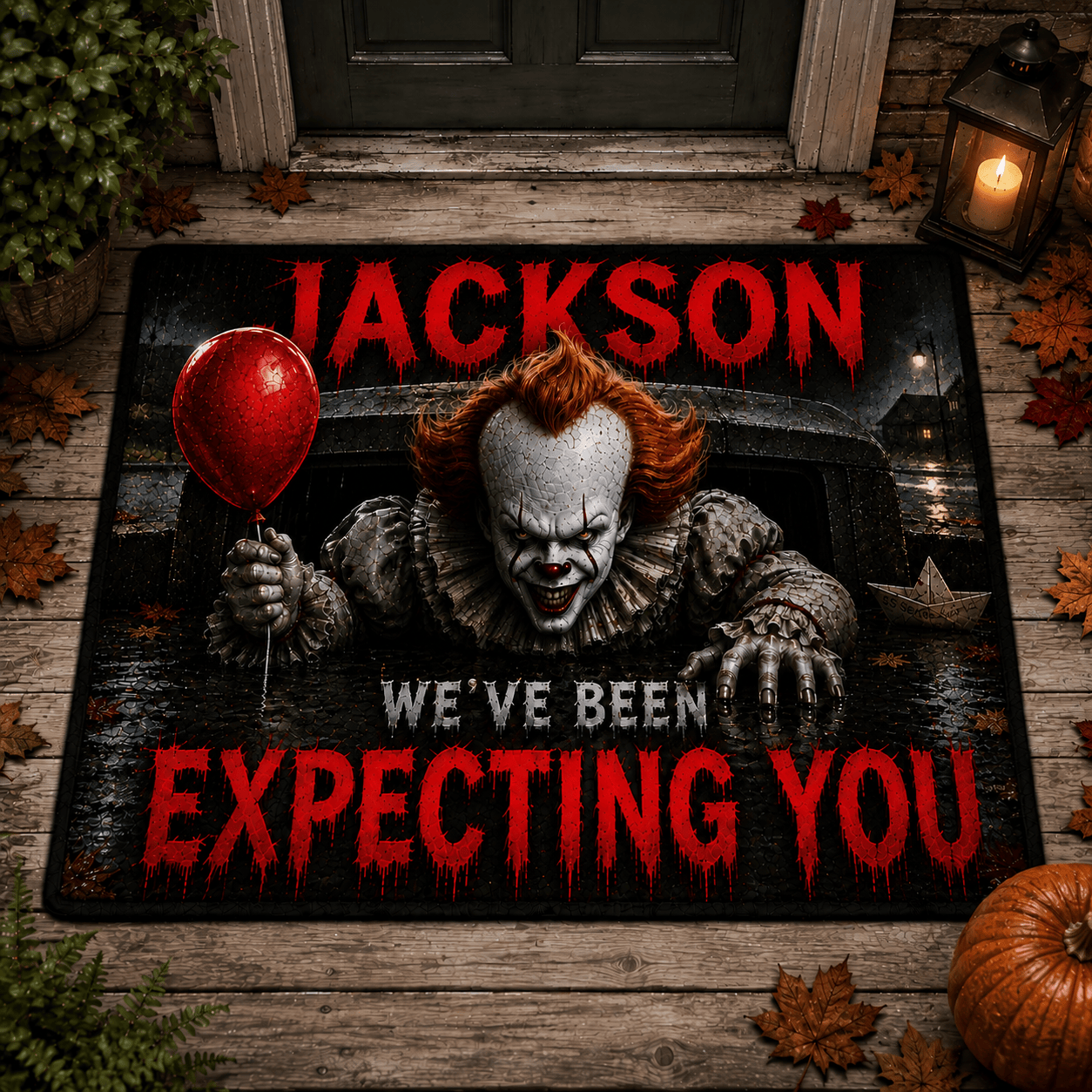 Personalized Pennywise We've Been Expecting You Doormat Creepy Legends Mat Halloween Gift - Merchluma