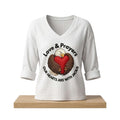 Love And Prayers Our Hearts Are With Jackie V-Neck Long Sleeve Shirt Jackie Memorial Apparel - Merchluma