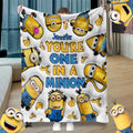 Personalized You're One In A Minion Blanket Funny Yellow Character Cartoon Throw Gifts Ideas - Merchluma