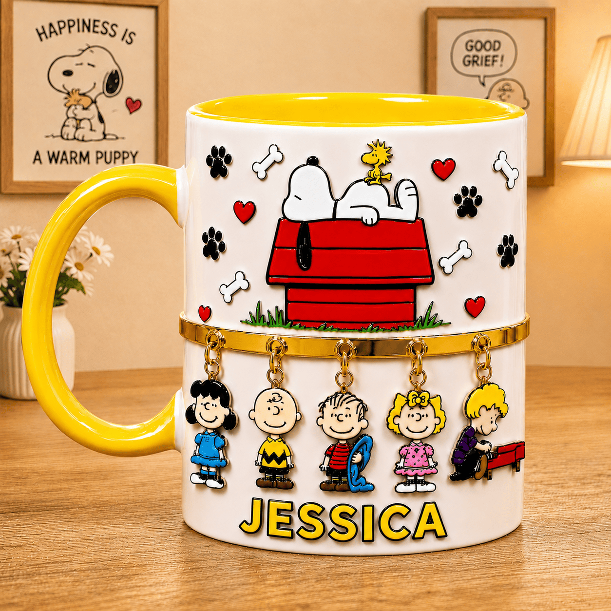 Personalized Peanuts Cute Cartoon Dog Mug Dog And Friends Coffee Cup Unique Gift For Her - Merchluma