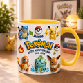 Personalized Pokemon 30th Anniversary Mug Cute Elemental Creature Coffee Cup Gift For Friends - Merchluma