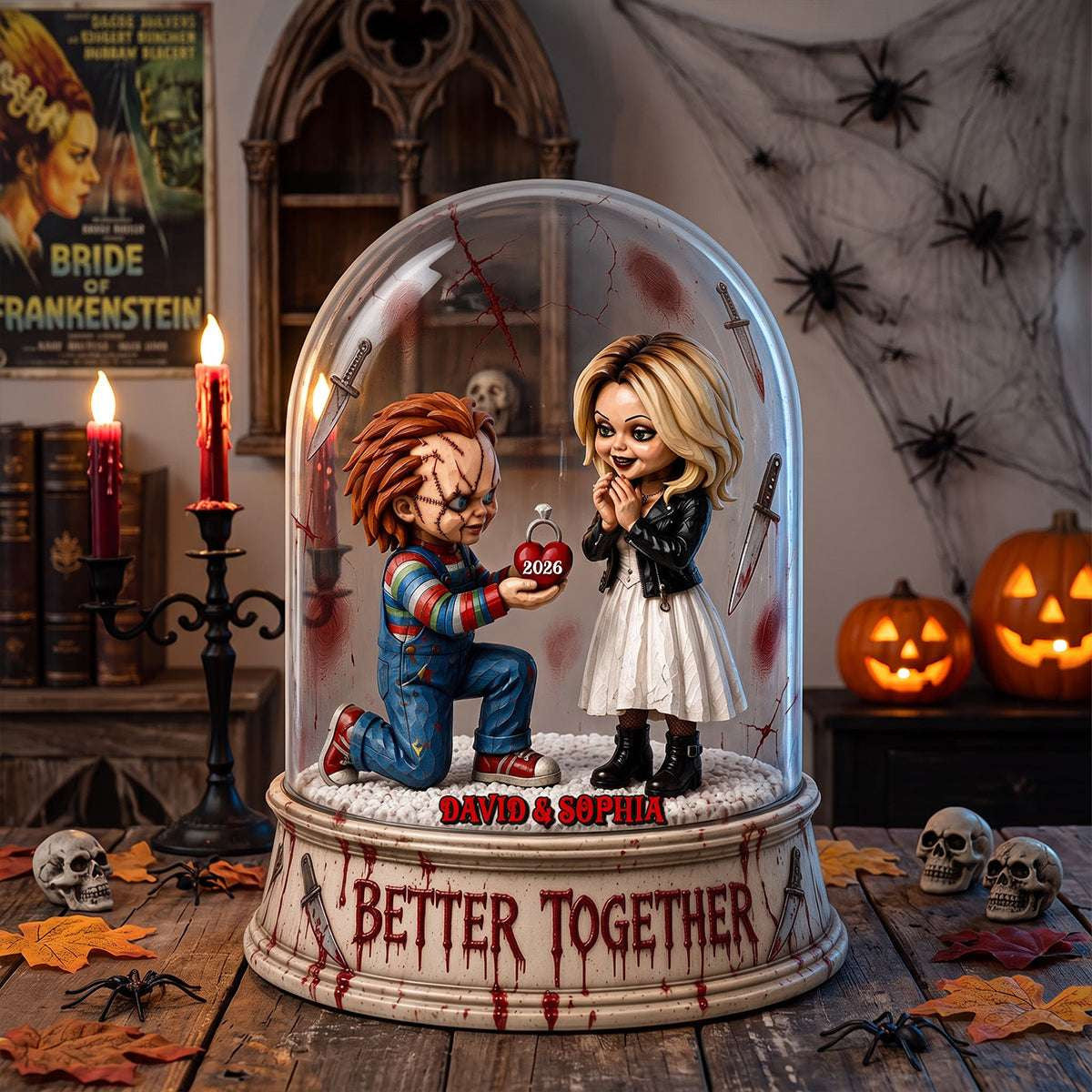 Personalized Horror Couple Better Together Acrylic Plaque Halloween Gifts For Couples - Merchluma