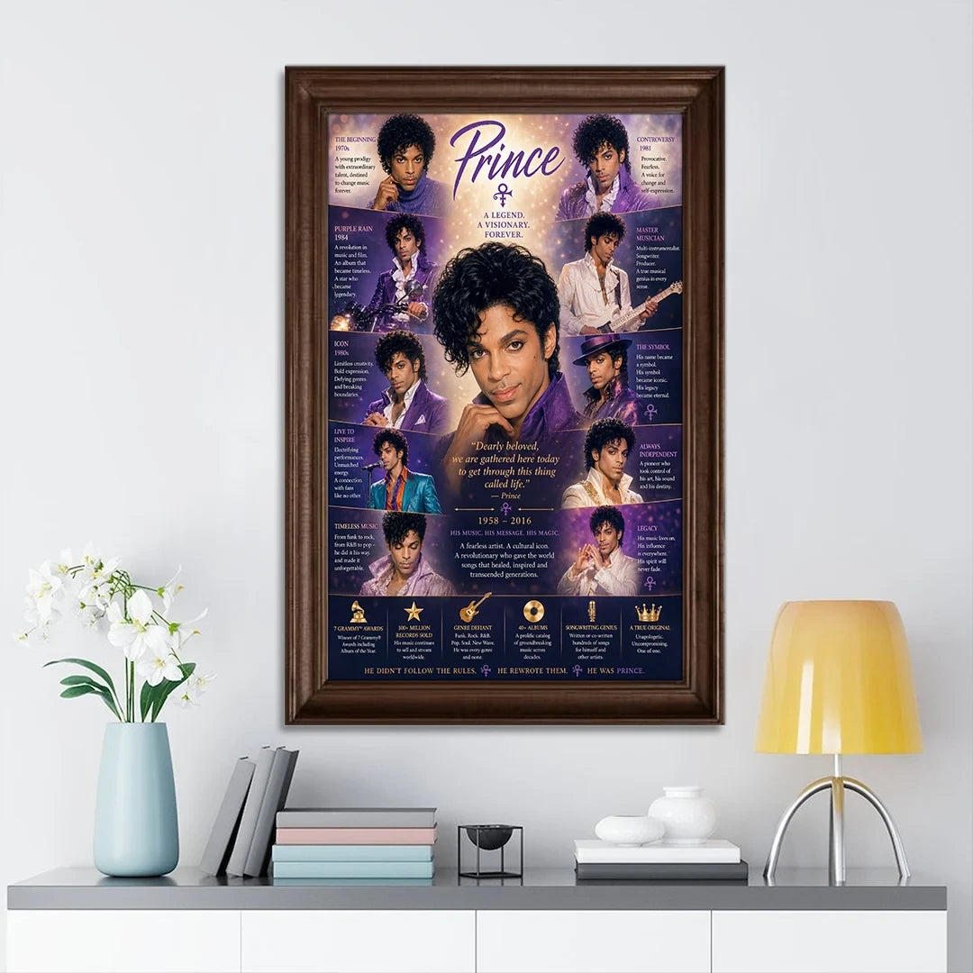 Prince A Legend A Visionary Forever Poster Wall Art Decor Prince Merch Gift For Music Fans - Merchluma