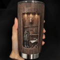 Personalized Hunting Tumbler Deer Wood Cabin Travel Cup Best Gift For Hunter Dad - Merchluma