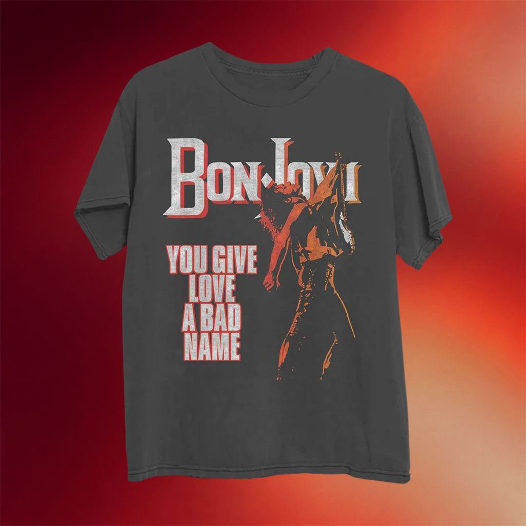 Bon Jovi Merch 2026 You Give Love A Bad Name '86 T-Shirt Gift Ideas For Rock Lovers - Merchluma