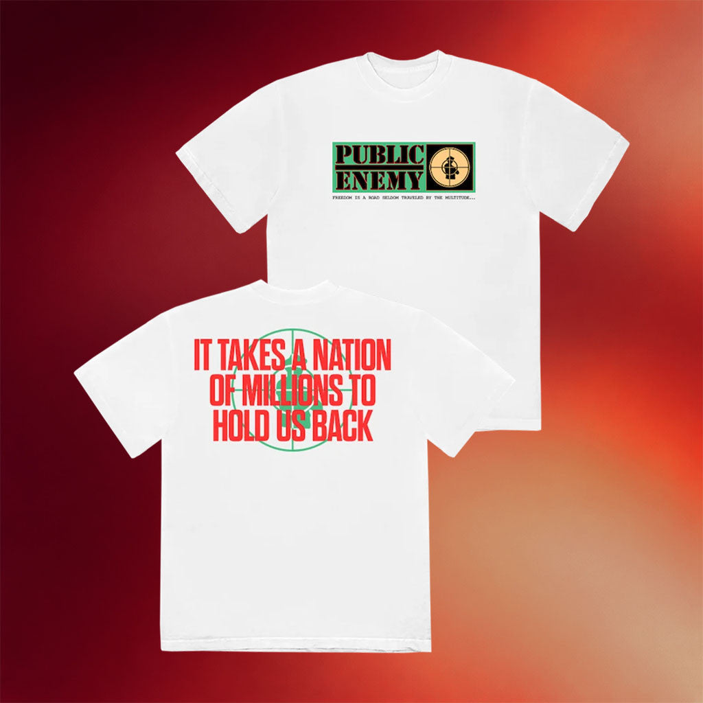 Public Enemy Merch 2026 It Takes A Nation Text White T-Shirt Gift Ideas For Hip Hop Fans - Merchluma
