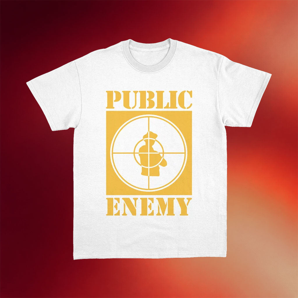 Public Enemy Merch 2026 Sniper Logo White T-Shirt Birthday Gift Ideas For Brothers - Merchluma