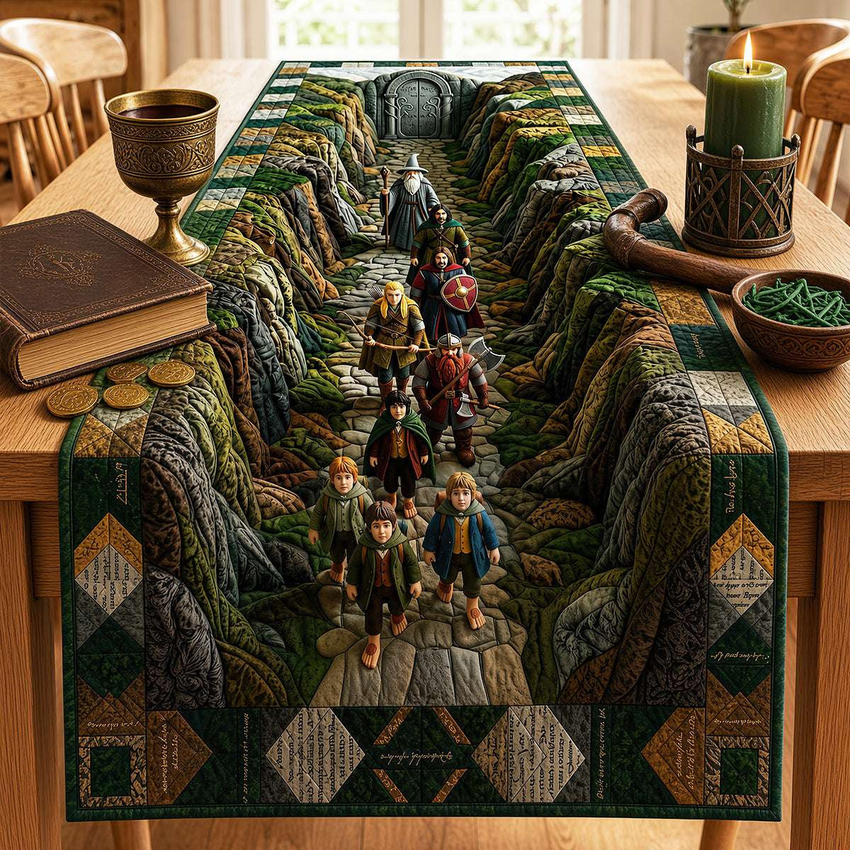 Epic High-Fantasy World Quilted Table Runner Dining Decorations Gifts For Fans - Merchluma