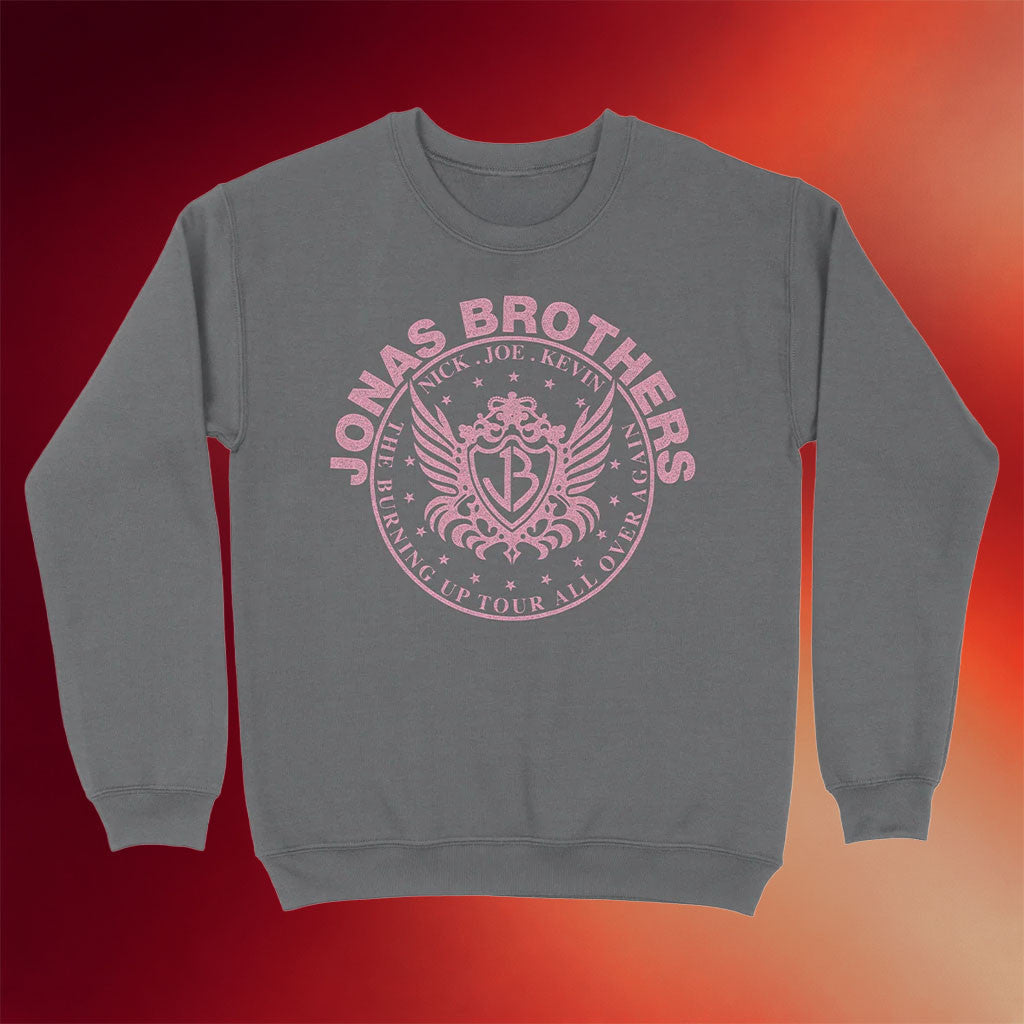 Jonas Brothers Merch 2026 JB Crest Crewneck Sweatshirt Cool Gifts For Music Lovers - Merchluma