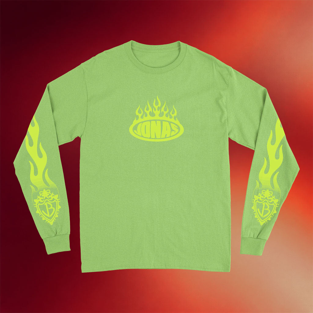 Jonas Brothers Merch 2026 Jonas Flames Neon Long Sleeve Shirt Present For Band Fans - Merchluma