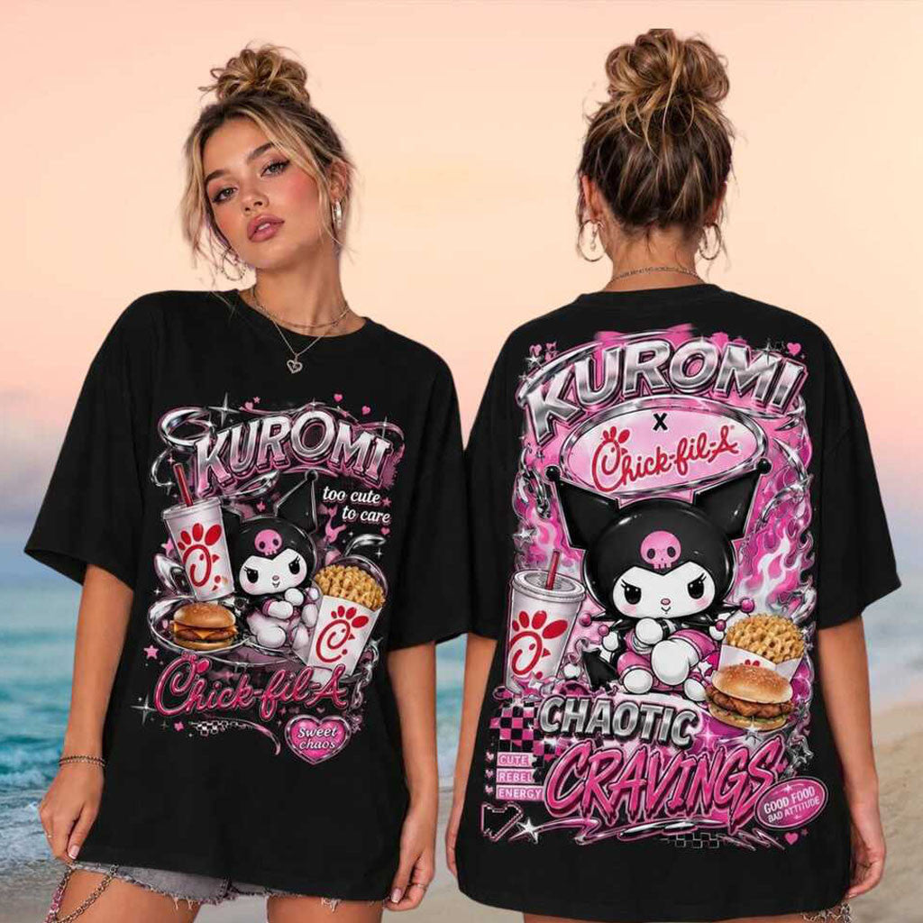 Kuromi x Chick fil A Chaotic Cravings Shirt Kuromi Merch Birthday Gift For Her - Merchluma