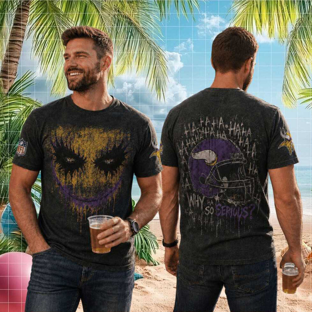 Minnesota Football Joker Face Helmet Why So Serious Shirt MN Vikings Merch Game Day Gifts - Merchluma
