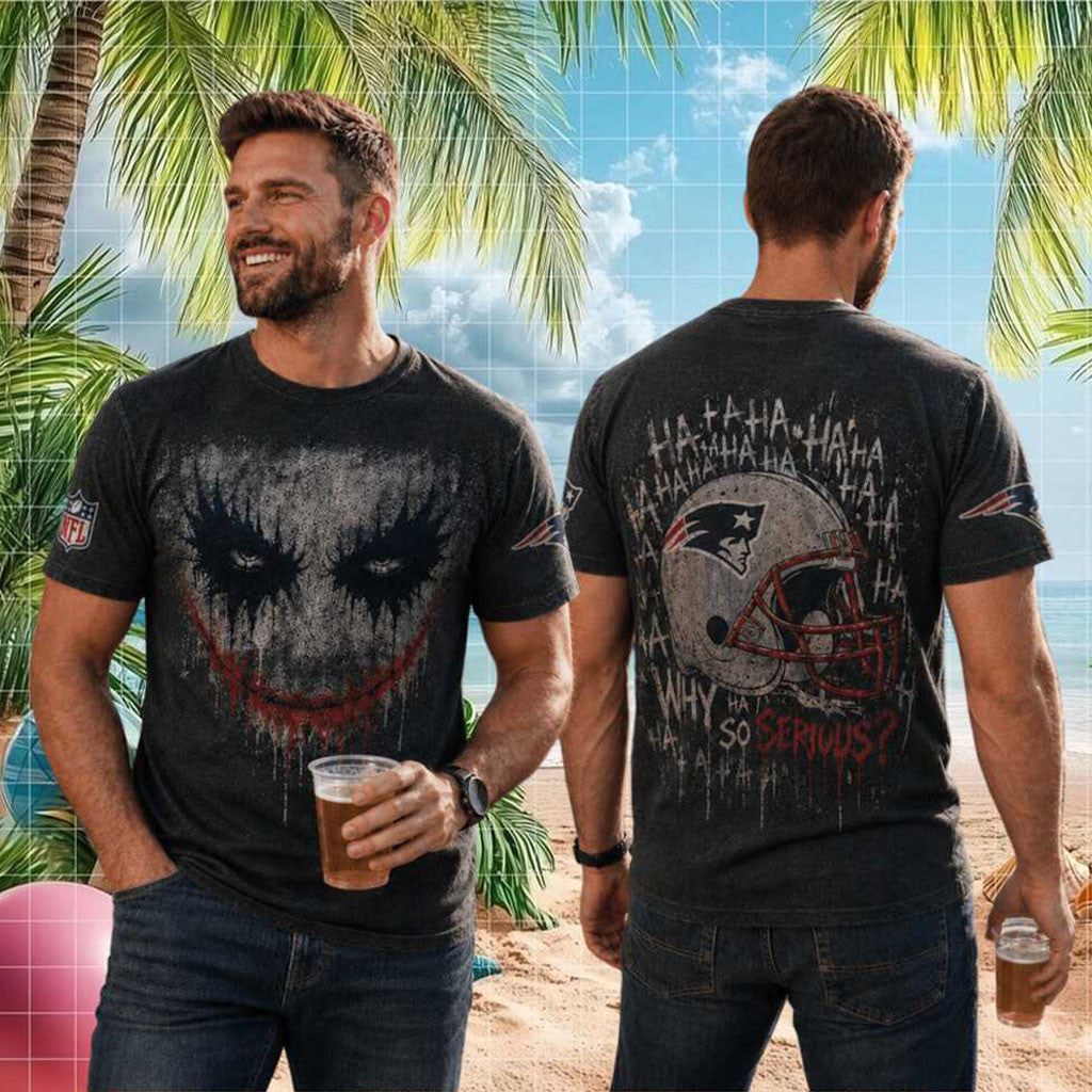 New England Patriots Joker Why So Serious Football Shirt NE Patriots Merch Football Fan Gifts - Merchluma