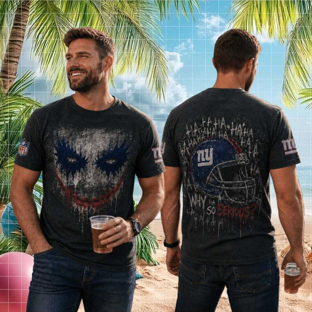 New York Giants Joker Helmet Why So Serious Shirt NY Giants Merch Present For Game Day - Merchluma