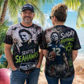 Seattle Seahawks Michael Myers Sunday Nightmares Shirt Seahawks Merch Horror Fan Gifts - Merchluma