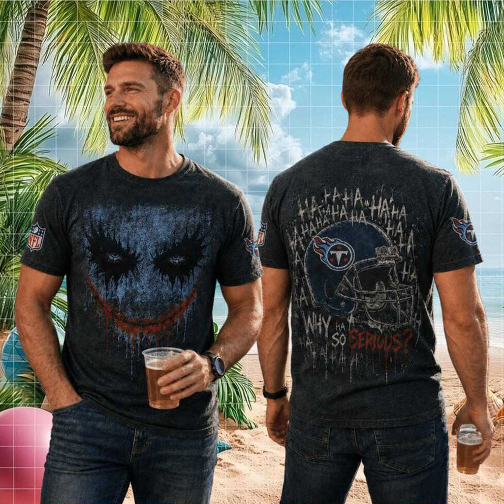 Tennessee Titans Joker Football Helmet Why So Serious Shirt Titans Merch Gift For Football Fans - Merchluma