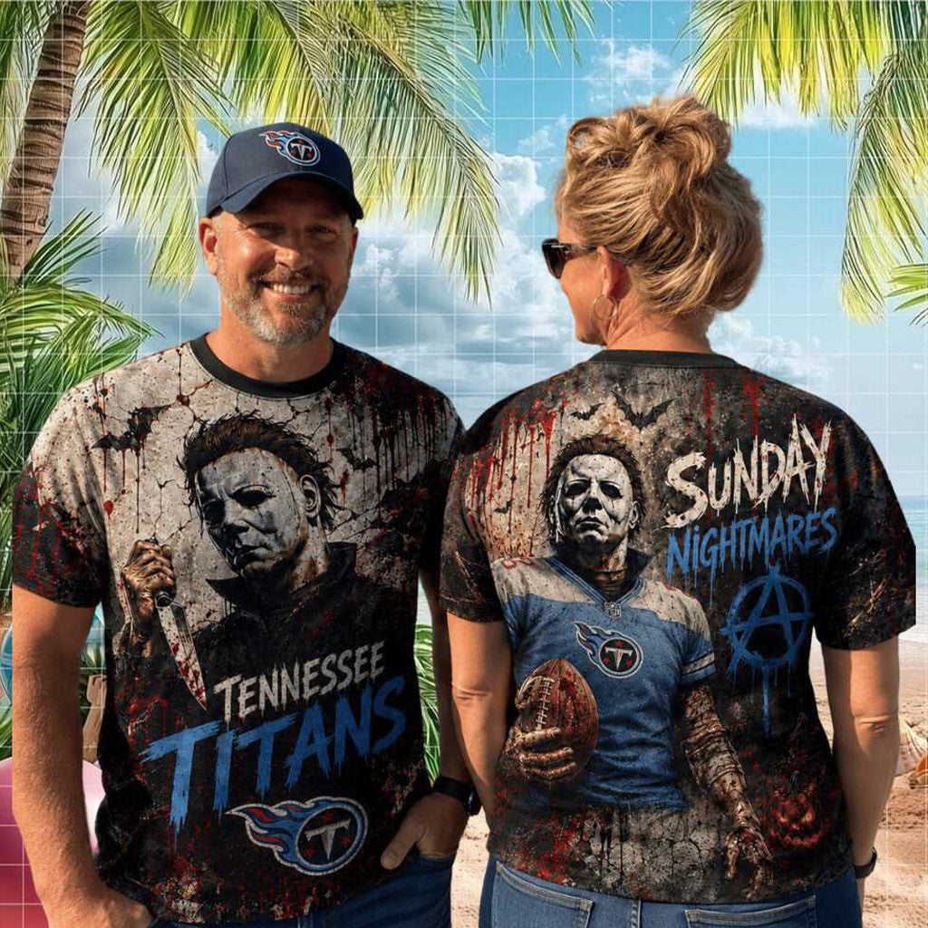 Tennessee Titans Michael Myers Sunday Nightmares Horror Shirt Titans Merch Horror Fan Gifts - Merchluma