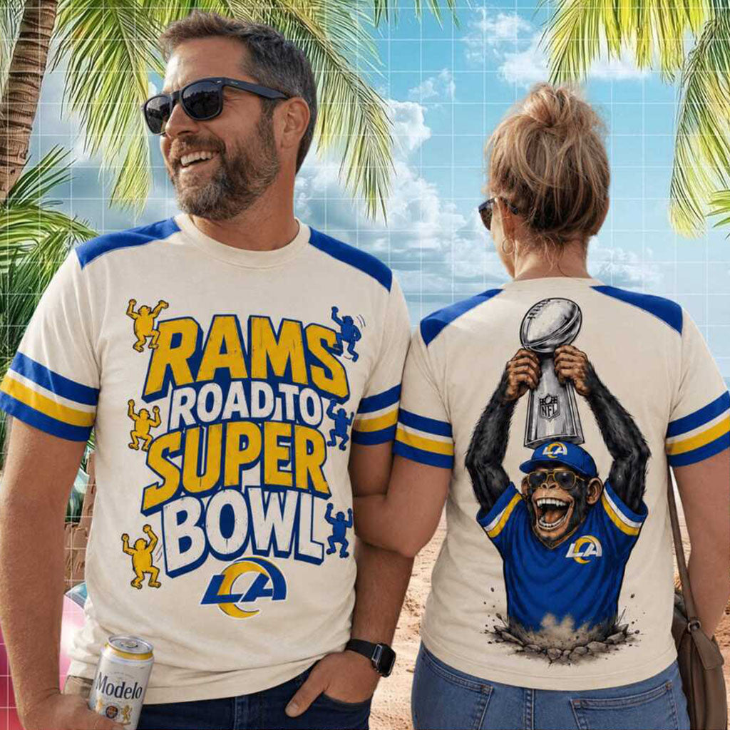 Los Angeles Rams Mascot Road To Super Bowl Shirt LA Rams Merch Gift For Football Lovers - Merchluma