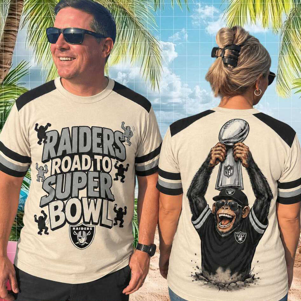 LV Raiders Mascot Road To Super Bowl Shirt Raiders Merch Best Gifts For Football Lovers - Merchluma