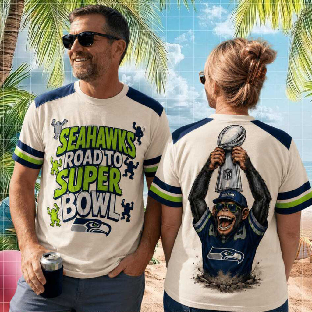 Seattle Seahawks Mascot Road To Super Bowl Shirt Seahawks Merch Football Fan Gifts - Merchluma
