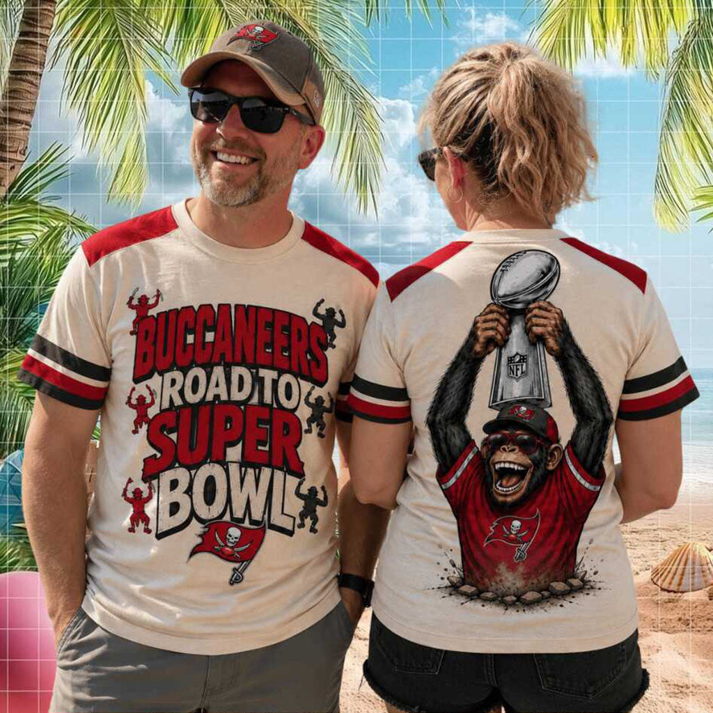 Tampa Bay Buccaneers Road To Super Bowl Football Monkey Shirt Buccaneers Merch Gift For Fans - Merchluma