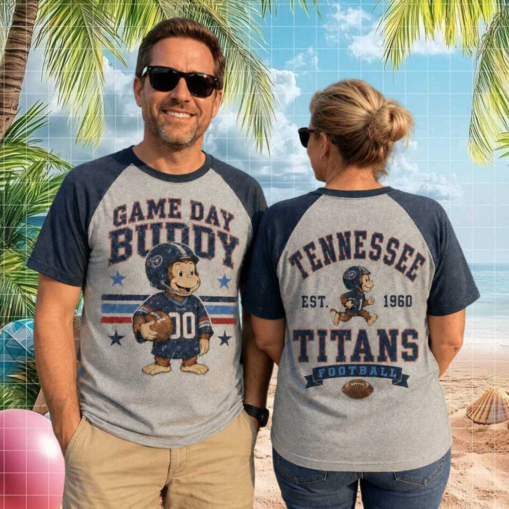 Tennessee Titans Football Monkey Game Day Buddy Retro Style Shirt Titans Merch Fan Apparel - Merchluma