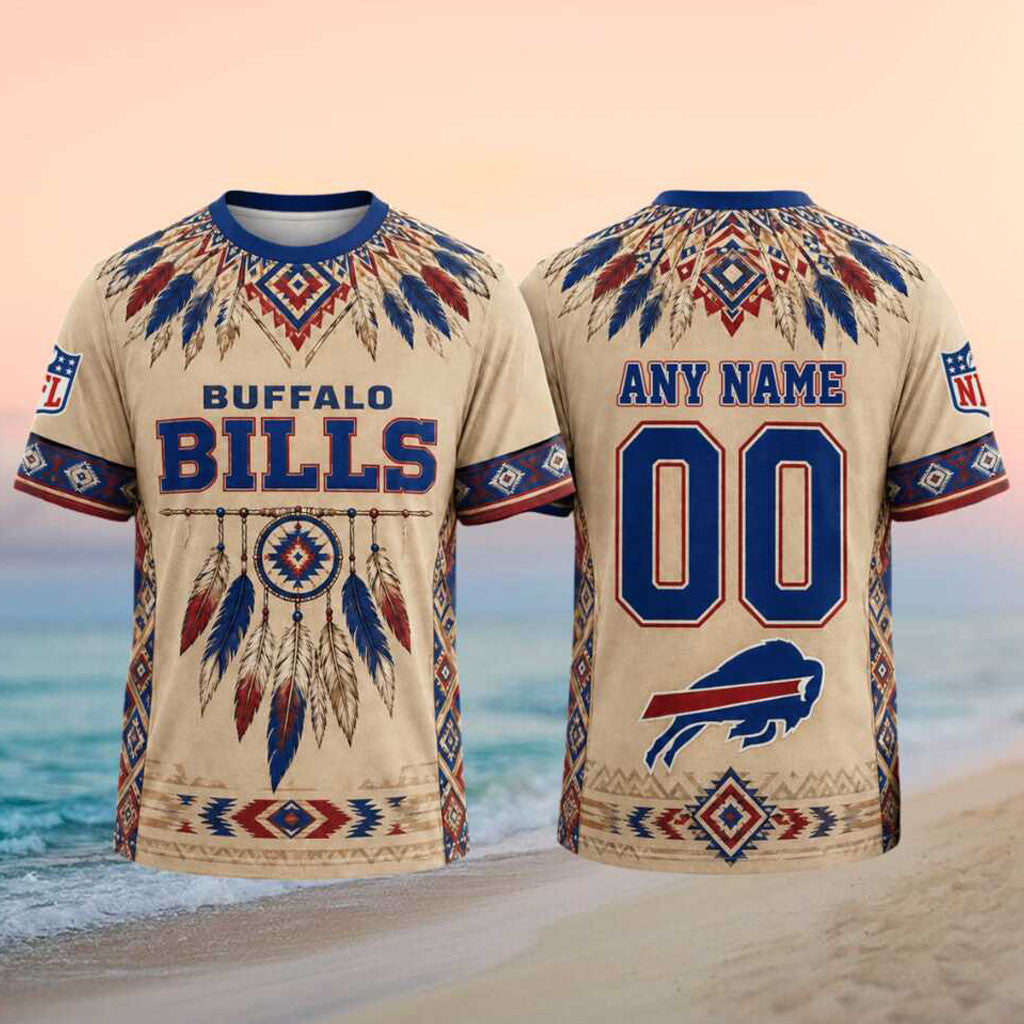 Custom Buffalo Bills Native American Dreamcatcher T-Shirt Game Day Attire Bills Mafia Gifts - Merchluma