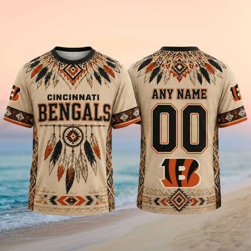 Custom Cincinnati Bengals Native American Dreamcatcher T-Shirt Cincinnati Bengals Lovers Gifts - Merchluma
