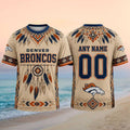 Custom Denver Broncos Native American Tribal Feather T-Shirt Gifts For Denver Broncos Lovers - Merchluma