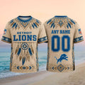 Custom Detroit Lions Tribal Dreamcatcher T-Shirt Game Day Apparel Detroit Lions Fans Gifts - Merchluma