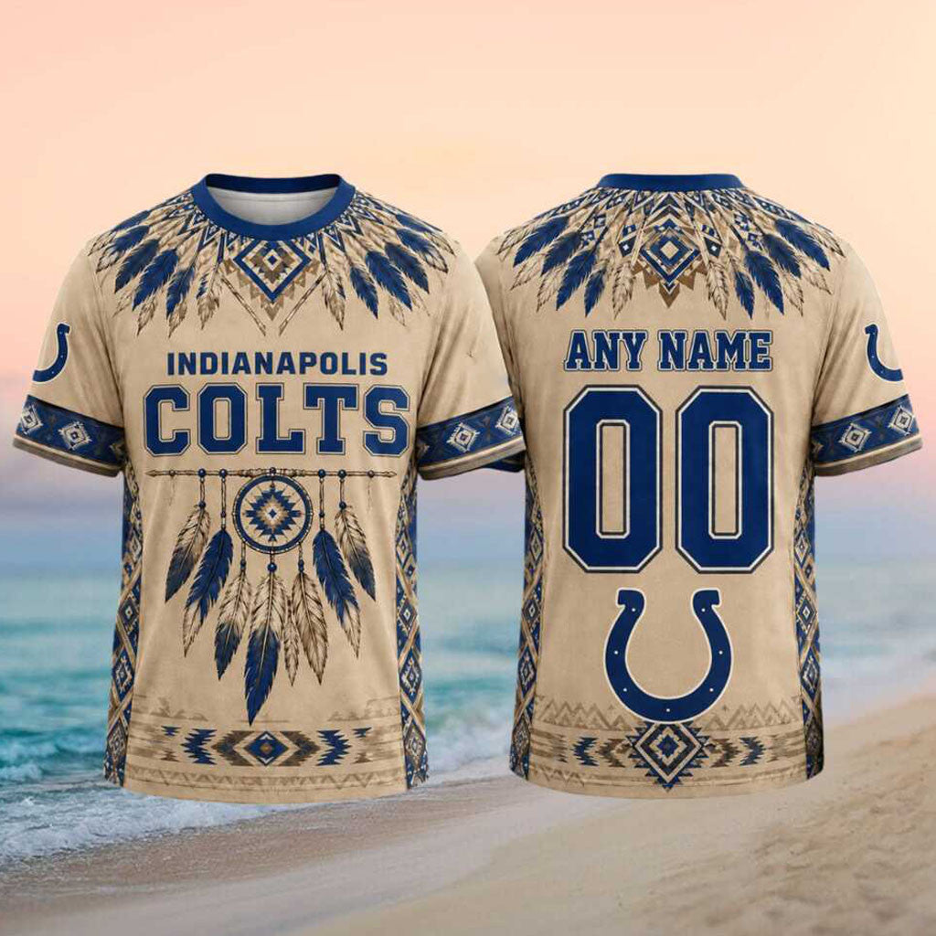 Custom Indianapolis Colts Native Dreamcatcher T-Shirt Indianapolis Colts Merch Football Gifts - Merchluma