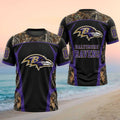 Custom Baltimore Ravens Camouflage Pattern T-Shirt Baltimore Ravens Football Shirt Fans Gifts - Merchluma