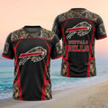 Custom Buffalo Bills Camo Pattern T-Shirt Football Gameday Tee Bills Mafia Gifts - Merchluma