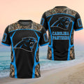 Custom Carolina Panthers Football Team Camo T-Shirt Football Game Day Tee Panthers Fans Gifts - Merchluma
