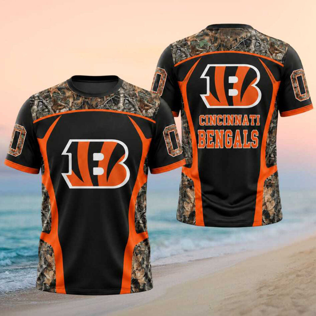 Custom Cincinnati Bengals Camo T-Shirt Football Game Day Shirt Cincinnati Bengals Fans Gifts - Merchluma