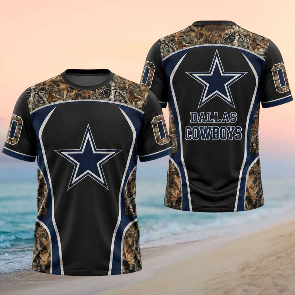 Custom Dallas Cowboys Camouflage T-Shirt Dallas Football Shirt Football Fan Gift Ideas - Merchluma