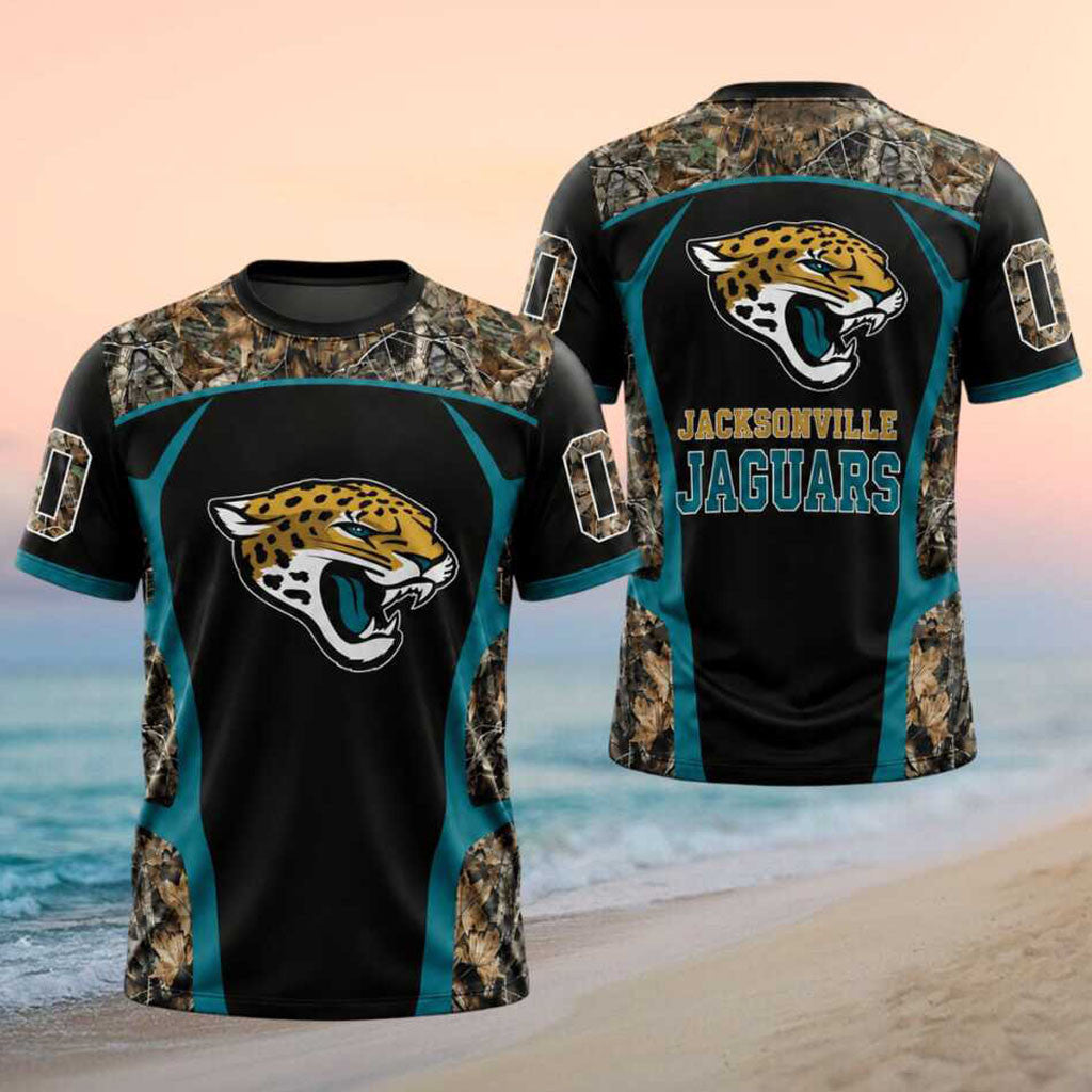 Custom Jacksonville Jaguars Camo T-Shirt Jacksonville Jaguars Football Team Tee Football Gifts - Merchluma