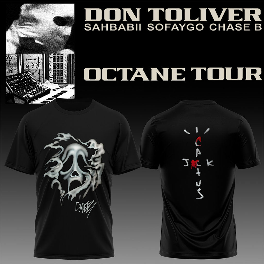 Don Toliver Merch Octane 2026 Don Toliver x Scream x CJ Airbrush Ghostface T-Shirt Fan Gifts - Merchluma