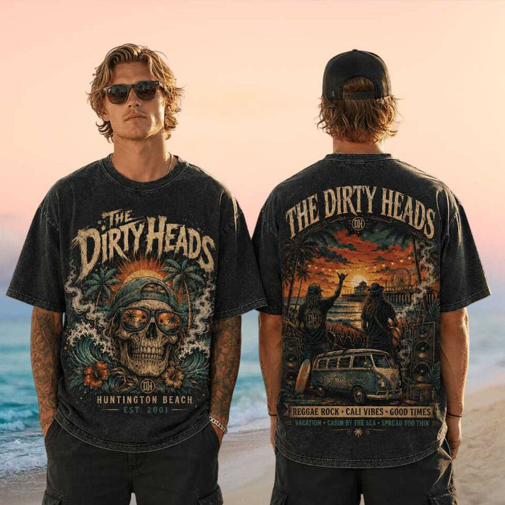 The Dirty Heads Huntington Beach Reggae Rock Cali Vibes Wash Shirt Dirty Heads Merch Fan Gifts - Merchluma