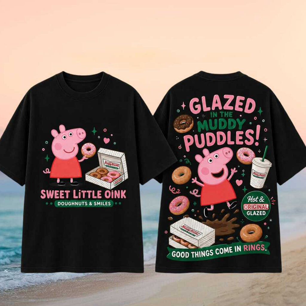Krispy Kreme Peppa Pig Glazed Muddy Puddles Doughnut Shirt Krispy Kreme Merch Friends Gifts - Merchluma